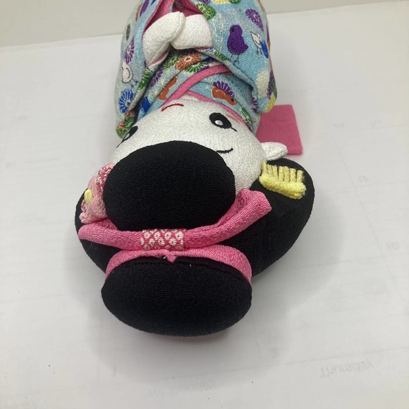 Japanese Cloth Doll Traditional Kimono Obi 8” Flowers Rare Toy Stuffed Animal - Picture 11 of 11